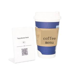 Acrylmateriaal ingebouwd contactloos NTAG 215-chip NFC smart menu