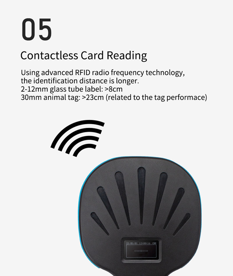 Multifunctionele handheld RFID Animal Tags Reader 6