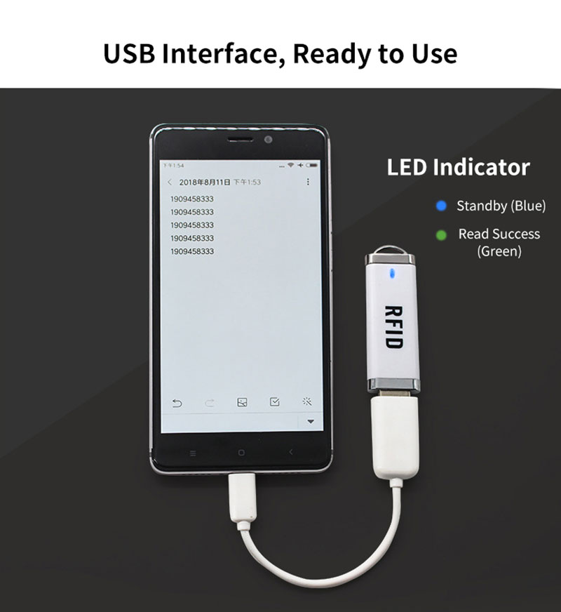 USB-vormige RFID-minikaartlezer 5