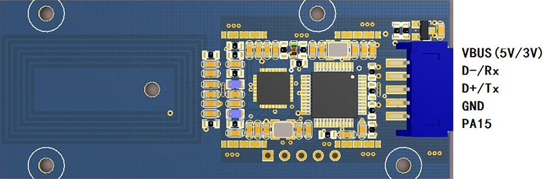 Contactloze ISO14443A, ISO15693 kaartmodule HF multi-protocol slimme sensor IC kaart lees-schrijfmodule module2