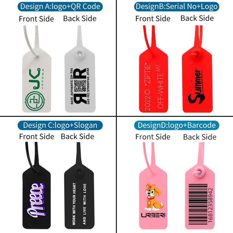 Hot sale custom wegwerpbaar veiligheids plastic seal label tas sneaker kleding schoen helder wit RFID-tag3