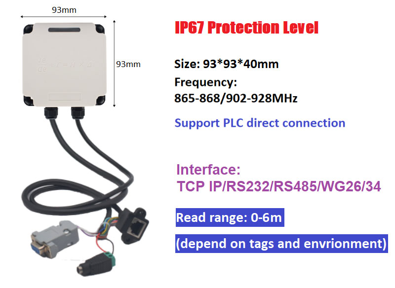 RFID industriële lezer Modbus-aangesloten PLC UHF RFID 915M all-in-one productielijnbeheer 3