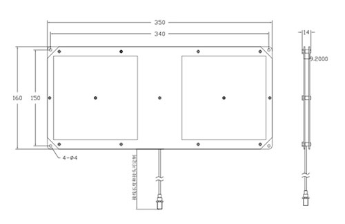 Antennefrequentie 902-928mhz 9dbi Circulaire polarisatieantenne UHF-lezer Apparatuur Voertuigbeheer Elektrische voertuigantenne 5