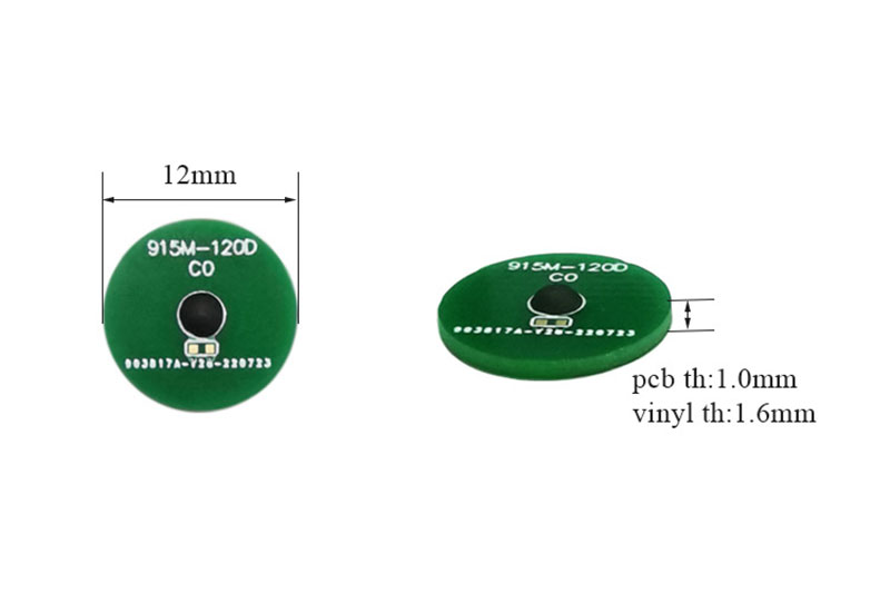 12mm hoge temperatuurbestendige UHF-tag PCB-materiaal RFID elektronisch tagprotocol ISO/IEC18000-6